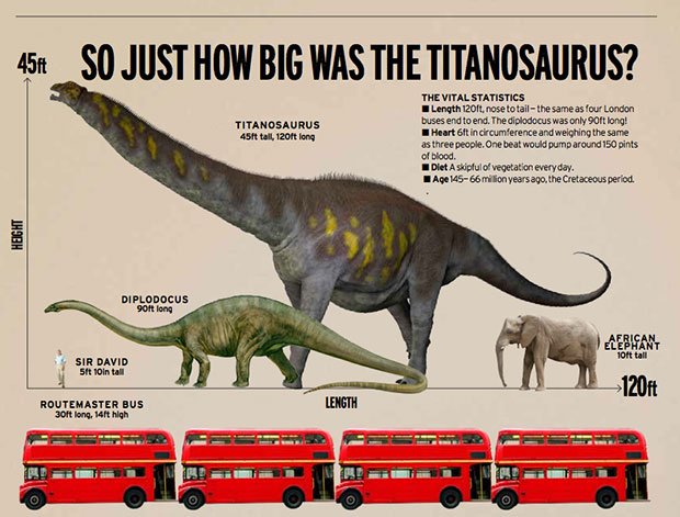 Titanosaurus size by David Attenborough and the Giant Dinosaur